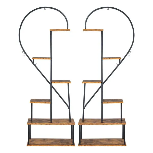 6 Tiered Heart Shaped Iron Wood Stand Shelf Life Changing Energy Necklaces