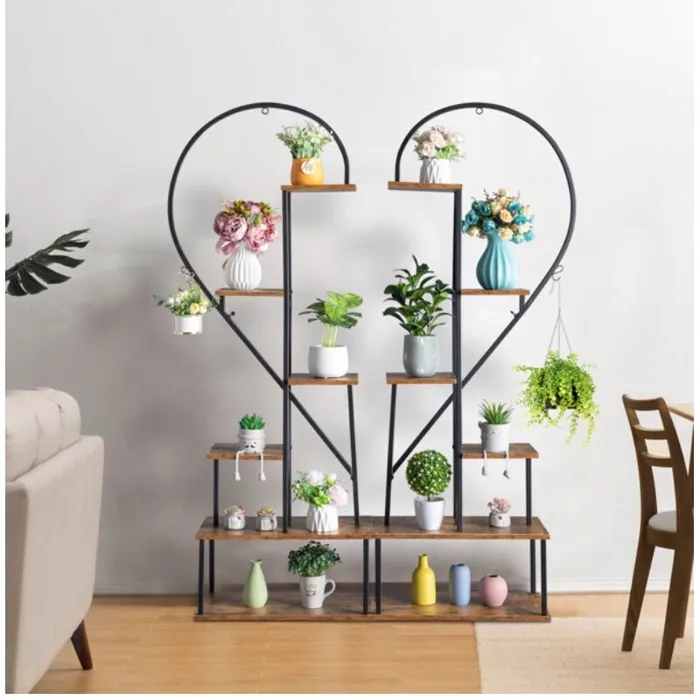 6 Tiered Heart Shaped Iron Wood Stand Shelf Life Changing Energy Necklaces
