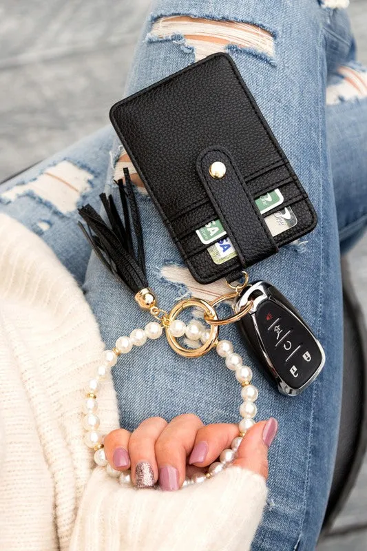 Ailis Corner Bracelets Pearl Key Ring Wallet Bracelet