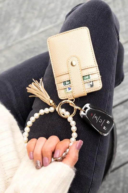 Ailis Corner Bracelets Pearl Key Ring Wallet Bracelet