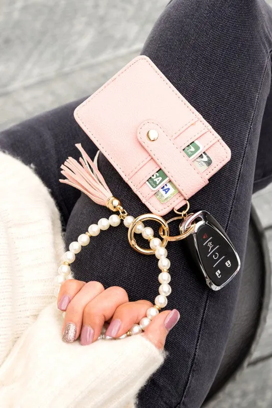 Ailis Corner Bracelets Pearl Key Ring Wallet Bracelet
