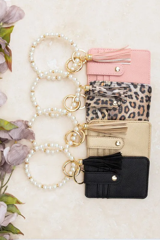 Ailis Corner Bracelets Pearl Key Ring Wallet Bracelet