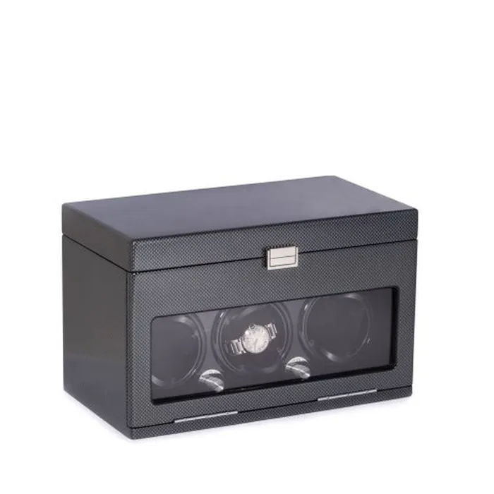 Bey Berk Watches Lacquered Carbon Fiber Steel Gray 3 Watch Winder Storage Bey Berk Watches Lacquered Carbon Fiber Steel Gray 3 Watch Winder Storage