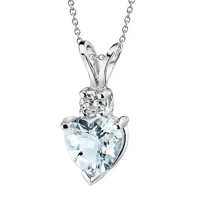 Big Heart Shape Aquamarine With Natural Earth Mined Diamond 15 Ct Pendant White Gold 14K GB Necklaces Big Heart Shape Aquamarine With Natural Earth Mined Diamond 15 Ct Pendant White Gold 14K GB Necklaces