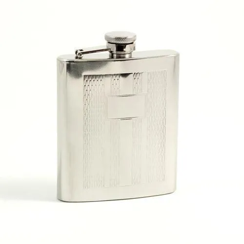 Bracelets Bey Berk 7 Oz Stainless Steel Mirror Finish Weave Design Flask