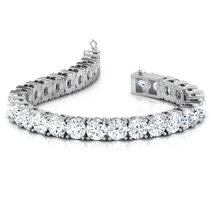 Bracelets GB 775 Carats Round Natural Earth Mined Diamond Tennis Bracelet White Gold 14K Bracelets GB 775 Carats Round Natural Earth Mined Diamond Tennis Bracelet White Gold 14K