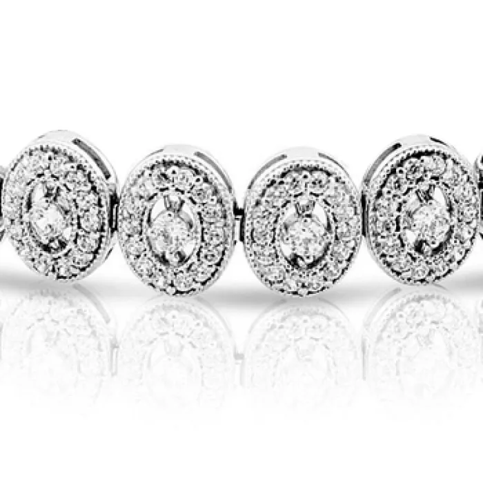 Bracelets GB Sparkling 7 Carats Round Brilliant Natural Earth Mined Diamonds Tennis Bracelet Gold 14K Bracelets GB Sparkling 7 Carats Round Brilliant Natural Earth Mined Diamonds Tennis Bracelet Gold 14K