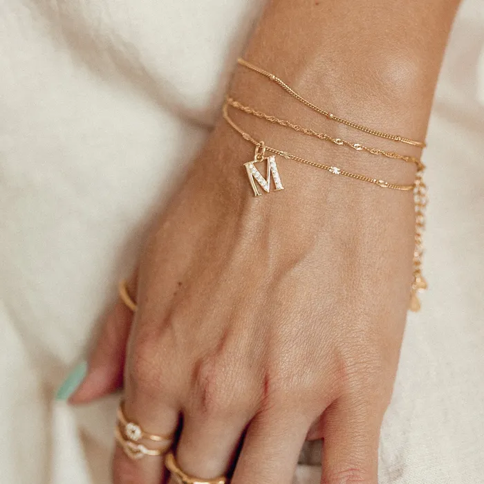 Bracelets Letter Pendant Chain Bracelet Hey Happiness