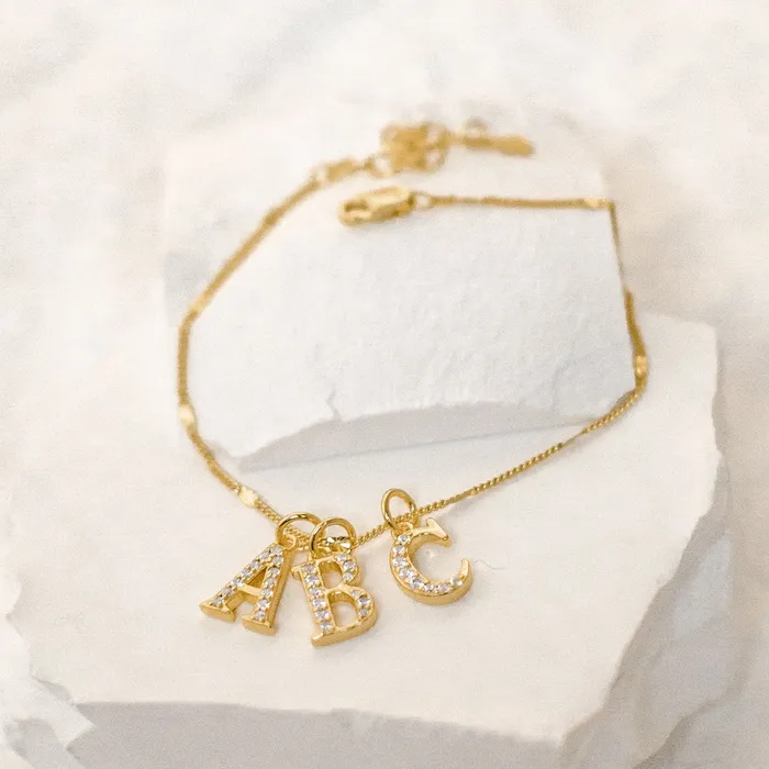 Bracelets Letter Pendant Chain Bracelet Hey Happiness