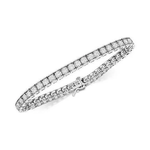 Bracelets Round Cut 9 Ct Sparkling Natural Earth Mined Diamonds Tennis Bracelet White Gold 14K GB Bracelets Round Cut 9 Ct Sparkling Natural Earth Mined Diamonds Tennis Bracelet White Gold 14K GB
