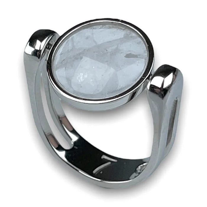 Clear Quartz Crystal Fidget Ring MyCONQUERing Rings