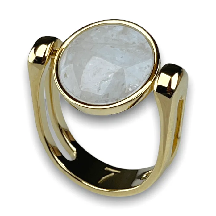 Clear Quartz Crystal Fidget Ring MyCONQUERing Rings