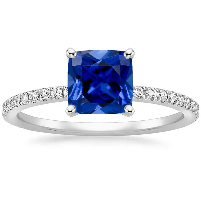 Cushion Blue Sapphire Natural Earth Mined Diamond Ring With Pave Set Accents 275 Carats HarryChadEntcom Rings Cushion Blue Sapphire Natural Earth Mined Diamond Ring With Pave Set Accents 275 Carats HarryChadEntcom Rings