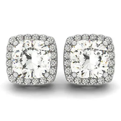 Cushion Round 440 Carats Real Natural Earth Mined Diamond Lady Stud Earrings White Gold 14K GB Earrings Cushion Round 440 Carats Real Natural Earth Mined Diamond Lady Stud Earrings White Gold 14K GB Earrings