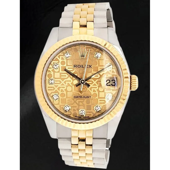 Datejust 31mm Champagne Diamond Rolex Watch HarryChadEntcom Watches