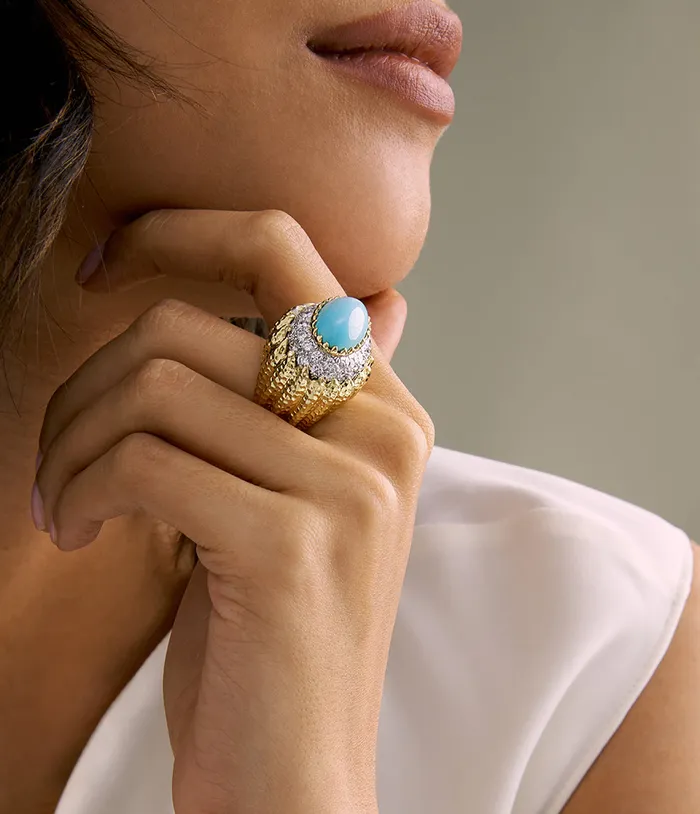 David Webb Rings Mount Olympus Ring Turquoise