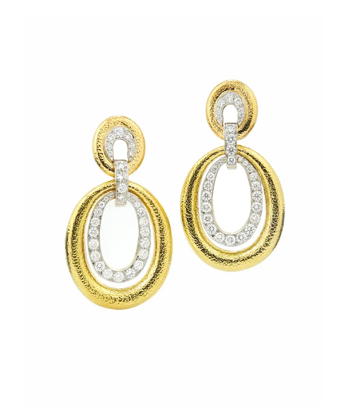 David Webb Workshop Earrings Madison Double Oval Hoop Earrings