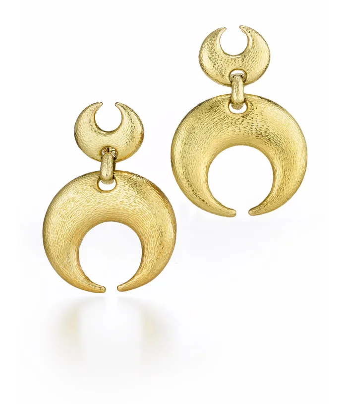 Double Crescent Moon Earrings David Webb Workshop Earrings