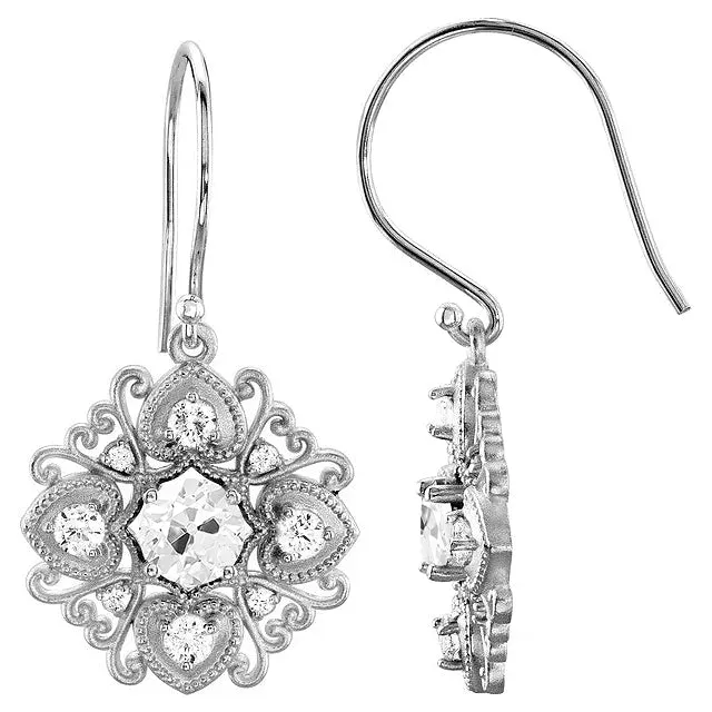 Drop Earrings 250 Ct Old Cut Mined Diamond Vintage Style Jewelry HarryChadEntcom Earrings