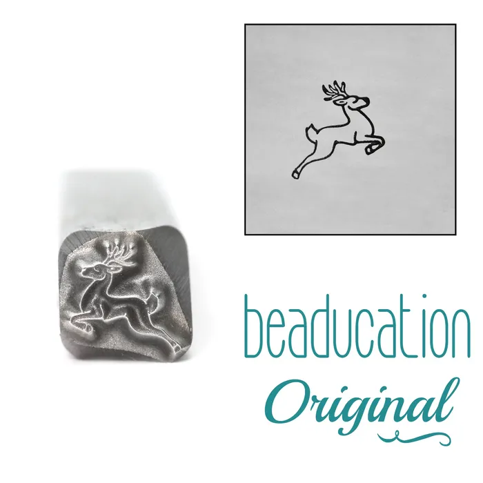 DS 14 Necklaces Reindeer Flying Right Design Stamp 53mm Beaducation Original