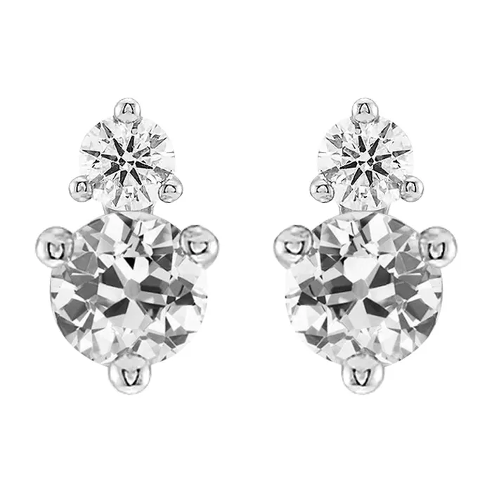 Earrings 14K White Gold Stud Earrings Round Old Miner Natural Earth Mined Diamonds 7 Carats Prong Set HarryChadEntcom Earrings 14K White Gold Stud Earrings Round Old Miner Natural Earth Mined Diamonds 7 Carats Prong Set HarryChadEntcom