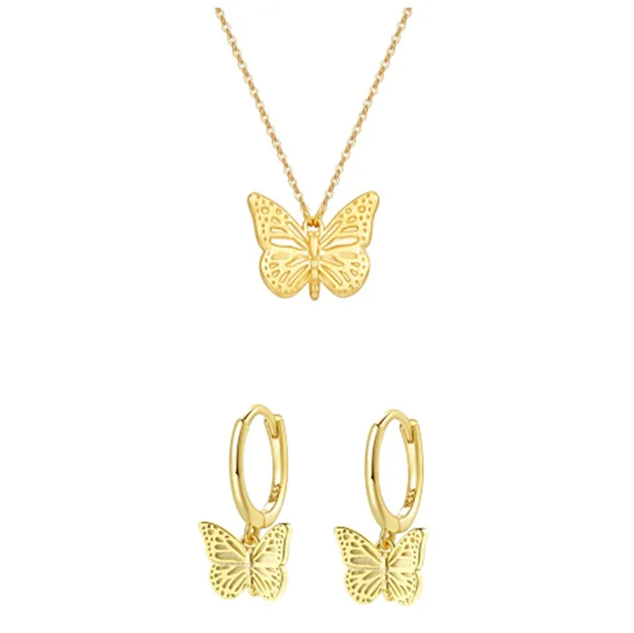 Earrings Butterfly Jewelry Set Sterling Silver Hey Happiness