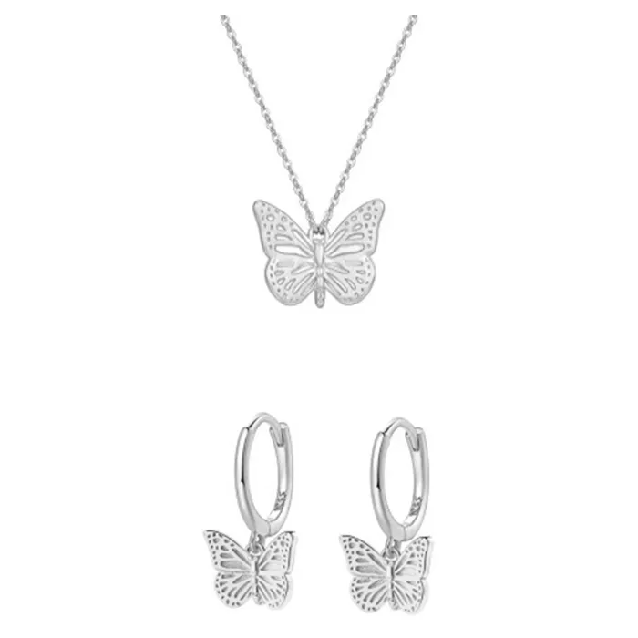 Earrings Butterfly Jewelry Set Sterling Silver Hey Happiness Earrings Butterfly Jewelry Set Sterling Silver Hey Happiness