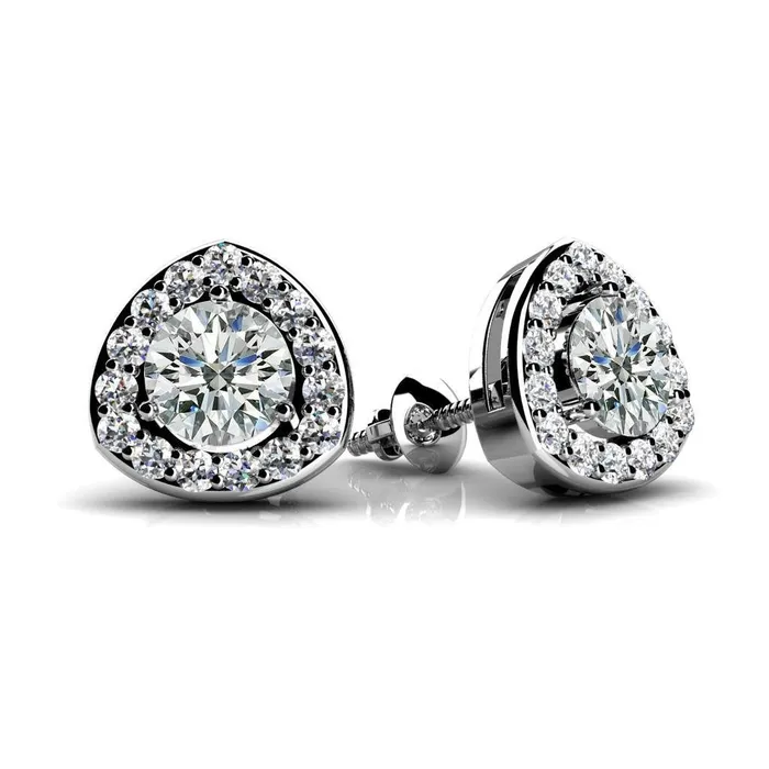 Earrings GB 230 Ct Brilliant Cut Round Cut Natural Earth Mined Diamonds Lady Studs Earrings Gold Halo Earrings GB 230 Ct Brilliant Cut Round Cut Natural Earth Mined Diamonds Lady Studs Earrings Gold Halo