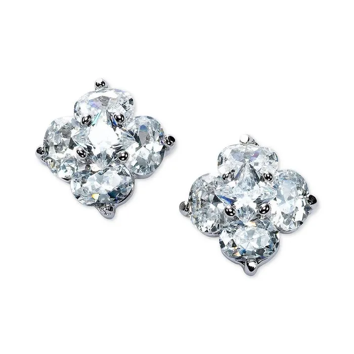 Earrings GB 250 Ct Oval And Princess Cut Natural Earth Mined Diamond Stud Earring 14K White Gold Earrings GB 250 Ct Oval And Princess Cut Natural Earth Mined Diamond Stud Earring 14K White Gold