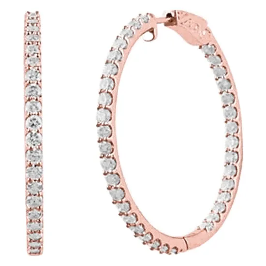 Earrings GB InsideOutside Hoop Earrings Natural Earth Mined Diamond