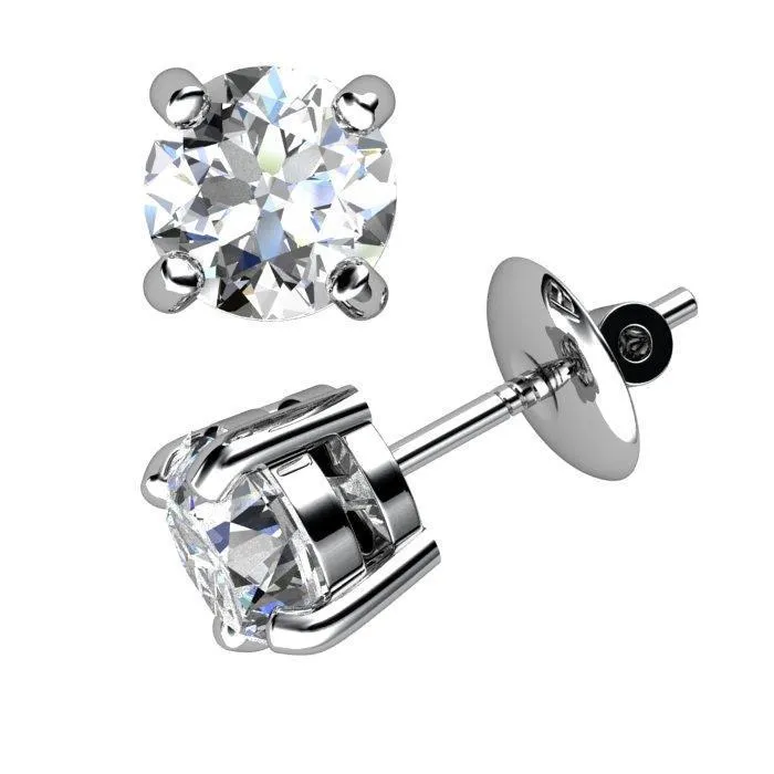 Earrings GB Round Cut Natural Earth Mined Diamond Stud Earrings Fine Jewelry 150 Carats White Gold 14K Earrings GB Round Cut Natural Earth Mined Diamond Stud Earrings Fine Jewelry 150 Carats White Gold 14K