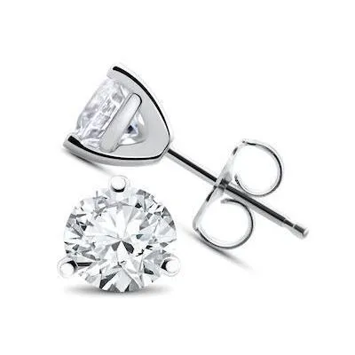 Earrings GB Sparkling Prong Set 500 Carats Natural Earth Mined Diamonds Studs Earrings White Gold 14K Earrings GB Sparkling Prong Set 500 Carats Natural Earth Mined Diamonds Studs Earrings White Gold 14K