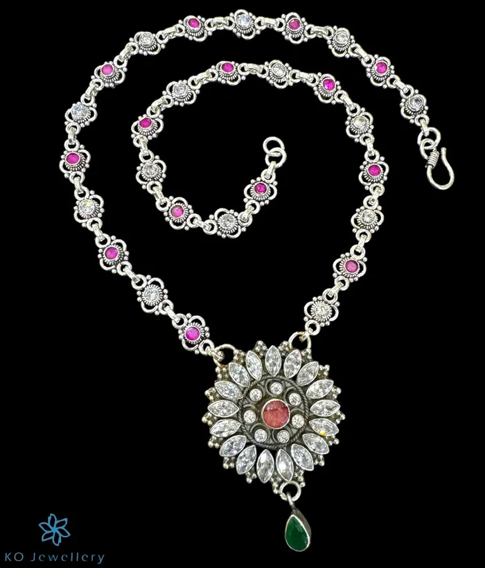 Earrings Gemstone The Omala Silver Gemstone Necklace Earrings
