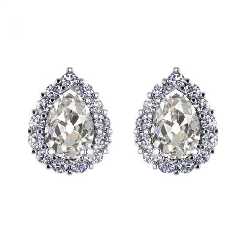 Earrings HarryChadEntcom Pear Cut Stud Earrings 425 Carats Halo Old Miner Earth Natural Diamond Earrings HarryChadEntcom Pear Cut Stud Earrings 425 Carats Halo Old Miner Earth Natural Diamond