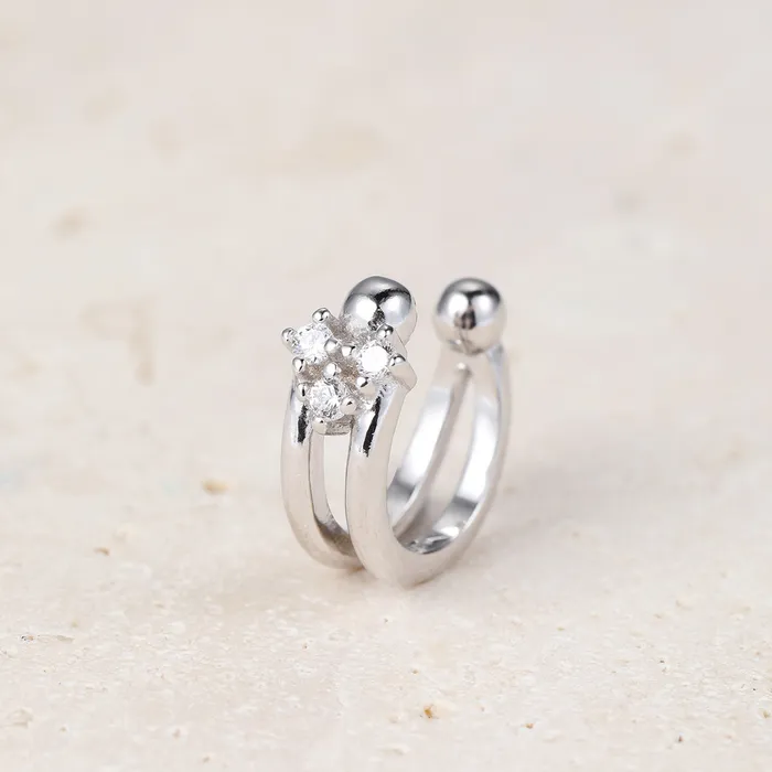 Earrings Hey Happiness Three Star Ear Cuff Sterling Silver Earrings Hey Happiness Three Star Ear Cuff Sterling Silver