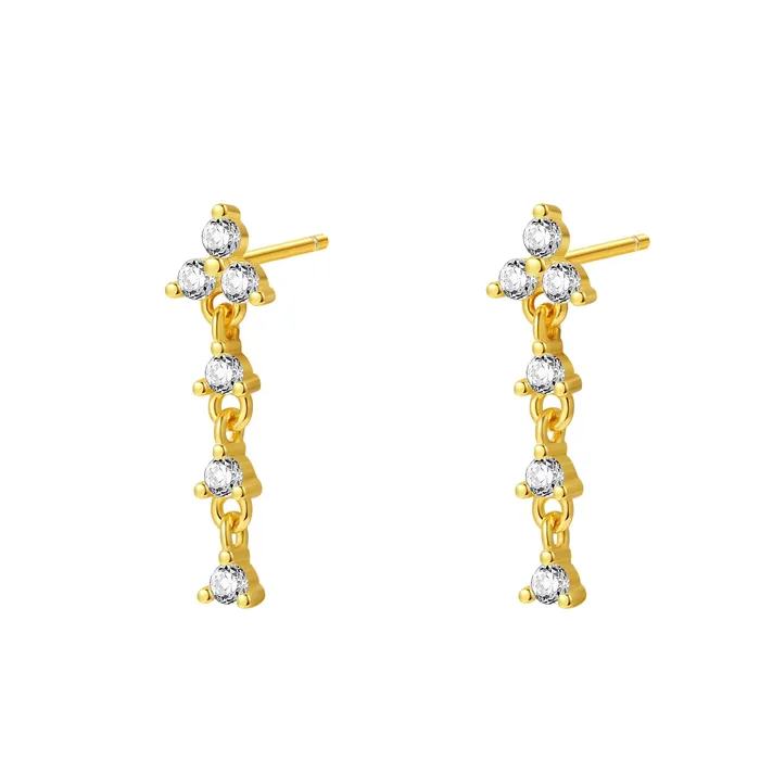 Earrings Trinity Drop Stud Earrings Sterling Silver Hey Happiness