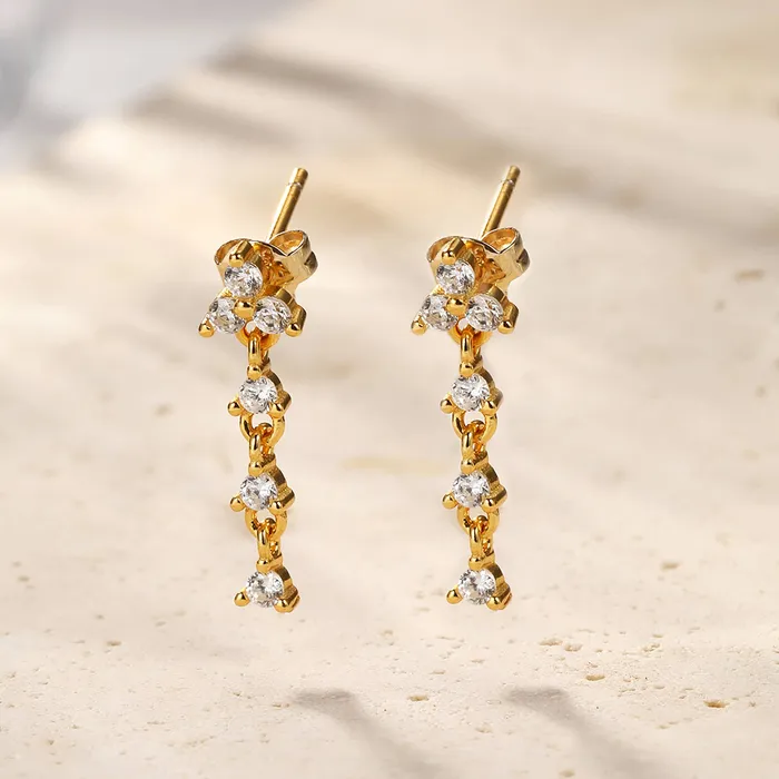 Earrings Trinity Drop Stud Earrings Sterling Silver Hey Happiness Earrings Trinity Drop Stud Earrings Sterling Silver Hey Happiness