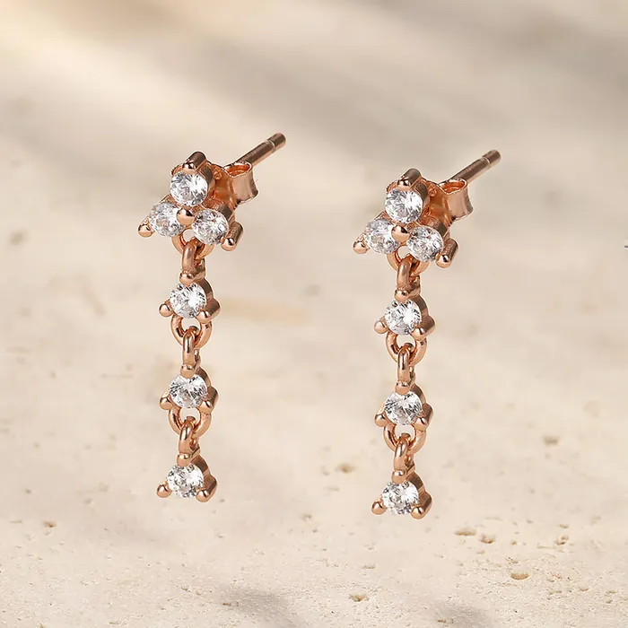 Earrings Trinity Drop Stud Earrings Sterling Silver Hey Happiness Earrings Trinity Drop Stud Earrings Sterling Silver Hey Happiness