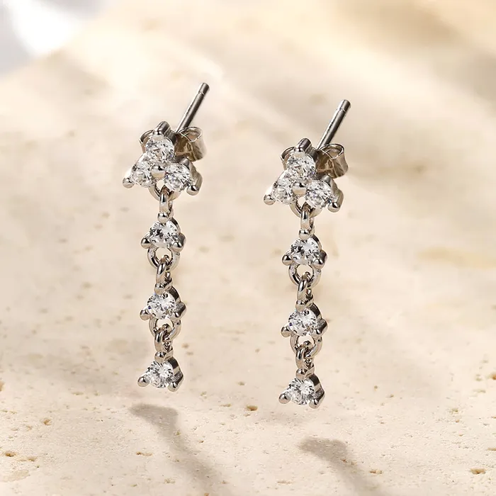 Earrings Trinity Drop Stud Earrings Sterling Silver Hey Happiness Earrings Trinity Drop Stud Earrings Sterling Silver Hey Happiness