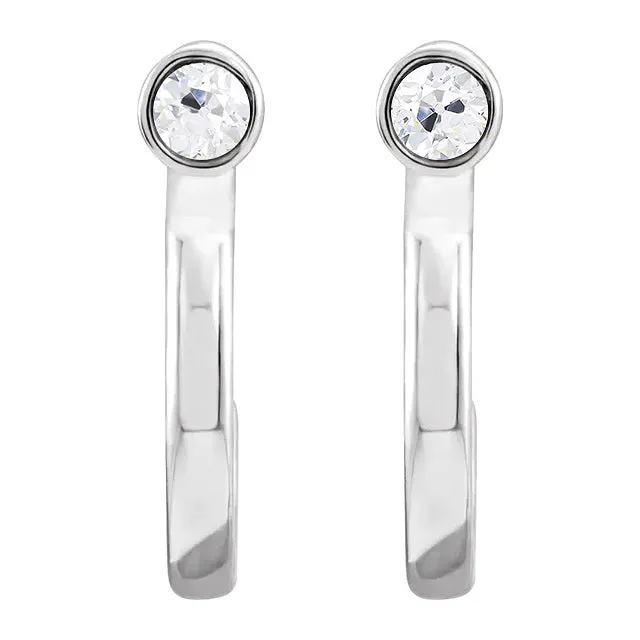 Earrings White Gold Ladies Open Hoop Earrings Old Miner Bezel Set 2 Carats Natural Earth Mined Diamond HarryChadEntcom Earrings White Gold Ladies Open Hoop Earrings Old Miner Bezel Set 2 Carats Natural Earth Mined Diamond HarryChadEntcom