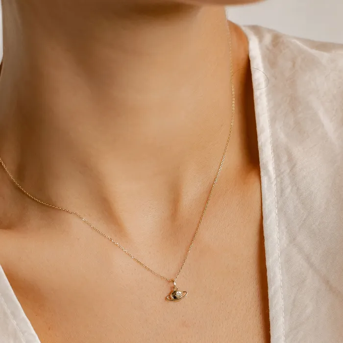 Galactic Pendant Necklace 9K Gold Hey Happiness Necklaces