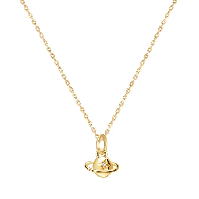 Galactic Pendant Necklace 9K Gold Hey Happiness Necklaces Galactic Pendant Necklace 9K Gold Hey Happiness Necklaces