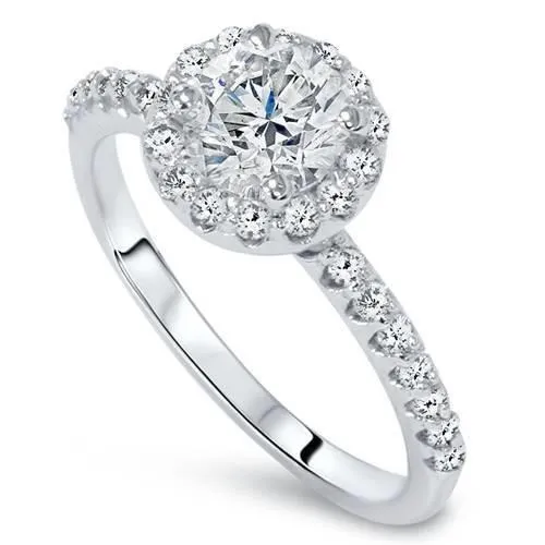 GB 220 Carats Natural Earth Mined Diamond Engagement Ring Halo Rings