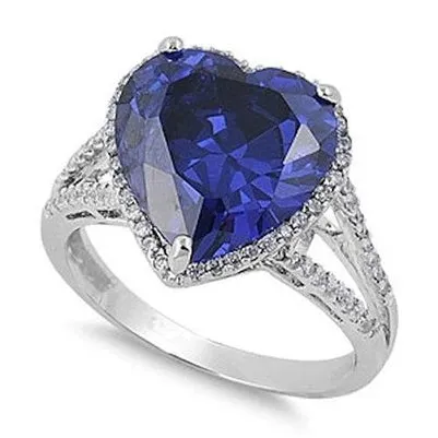 GB Big Heart Sri Lanka Blue Sapphire Natural Earth Mined Diamond Engagement Ring 575 Carats Rings GB Big Heart Sri Lanka Blue Sapphire Natural Earth Mined Diamond Engagement Ring 575 Carats Rings