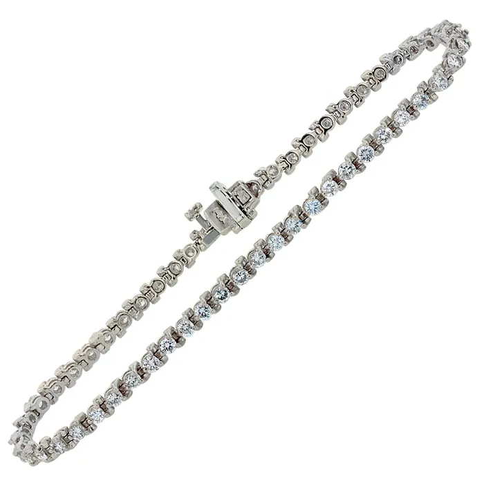 GB Bracelets 6 Carat Round Real Natural Earth Mined Diamond Tennis Bracelet 50 Stones White Gold 14K GB Bracelets 6 Carat Round Real Natural Earth Mined Diamond Tennis Bracelet 50 Stones White Gold 14K