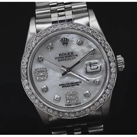 GB Bracelets Custom Diamond Bezel Mop Dial Rolex date just Gents Watch Ss Bracelet QUICK SET GB Bracelets Custom Diamond Bezel Mop Dial Rolex date just Gents Watch Ss Bracelet QUICK SET