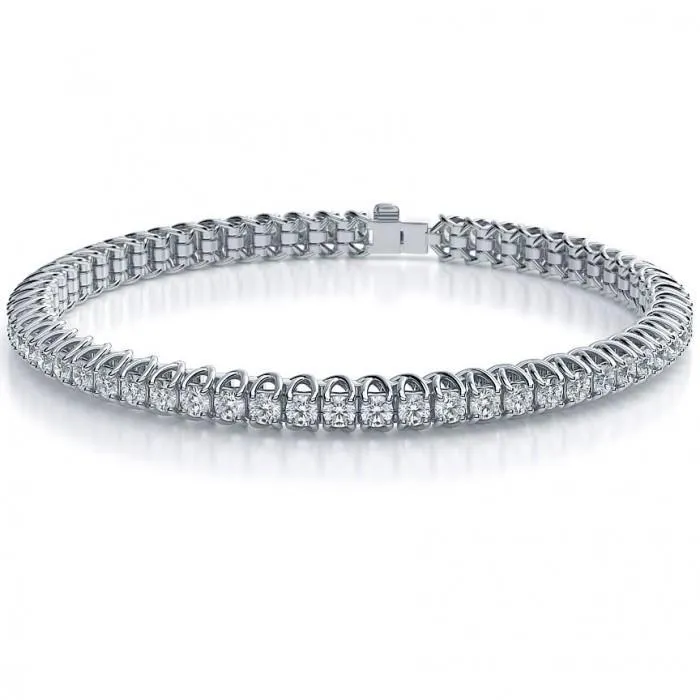GB Bracelets Natural Earth Mined Diamond Tennis Bracelet White Gold Round Cut Sparkling 5 Carats GB Bracelets Natural Earth Mined Diamond Tennis Bracelet White Gold Round Cut Sparkling 5 Carats