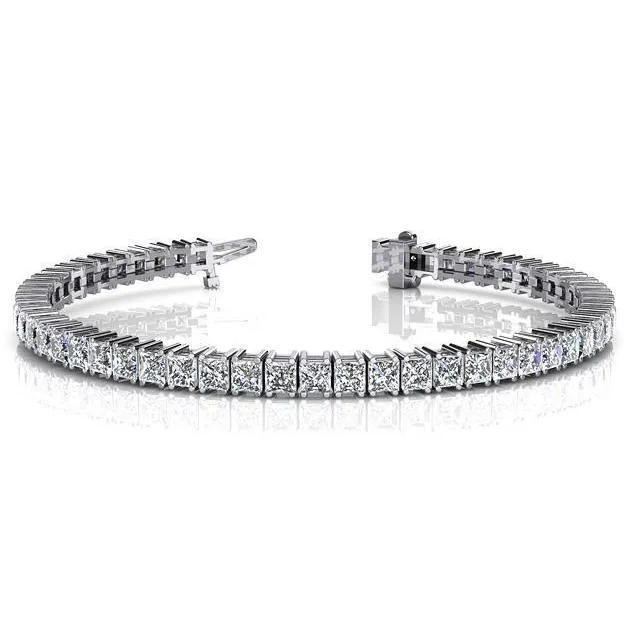 GB Bracelets Prong Set Natural Earth Mined Diamonds Tennis Bracelet 13 Ct Princess Cut White Gold14K GB Bracelets Prong Set Natural Earth Mined Diamonds Tennis Bracelet 13 Ct Princess Cut White Gold14K