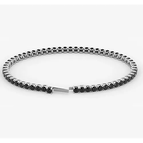 GB Bracelets Real Tennis Bracelet Black Natural Earth Mined Diamond 590 Carats White Gold 14K Jewelry GB Bracelets Real Tennis Bracelet Black Natural Earth Mined Diamond 590 Carats White Gold 14K Jewelry
