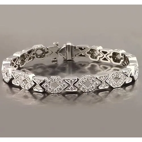 GB Bracelets Tennis Bracelet Real Natural Earth Mined Diamond 9 Carats F Vs1 White Gold 14K Jewelry GB Bracelets Tennis Bracelet Real Natural Earth Mined Diamond 9 Carats F Vs1 White Gold 14K Jewelry